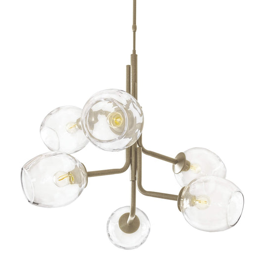 Caledonia Chandelier with 6 Globes – Soft Gold
