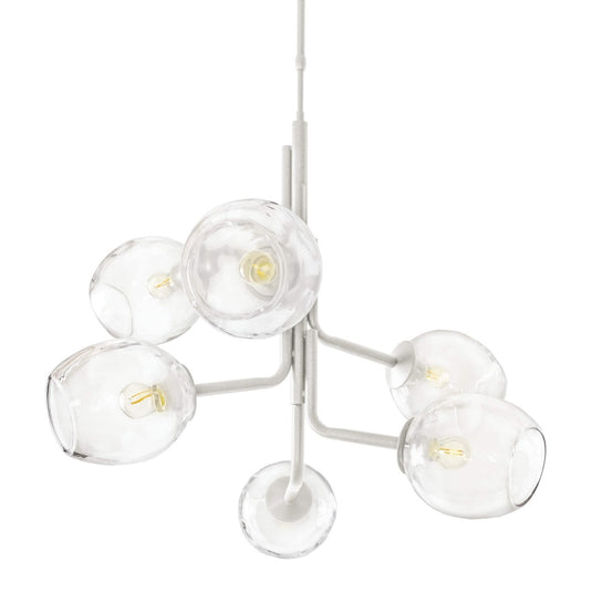 Caledonia Chandelier with 6 Globes – White