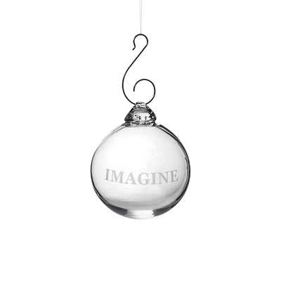 Engraved "Imagine" Round Ornament