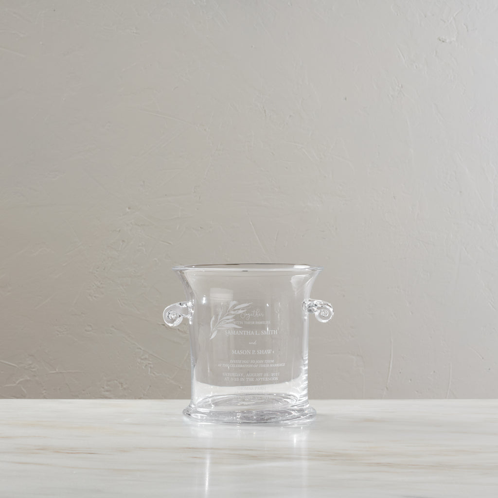 Norwich Ice Bucket - L with Engraved Wedding Invitation view 2