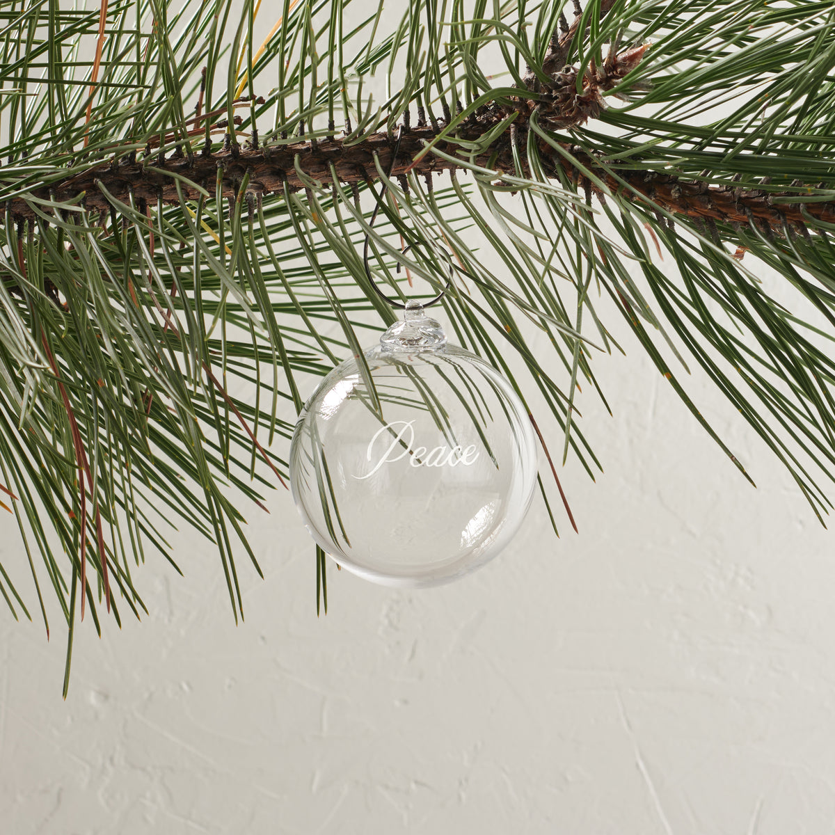 Engraved "Peace" Round Ornament in Gift Box