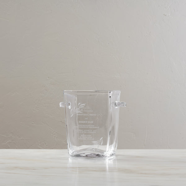 Woodbury Ice Bucket with Engraved Wedding Invitation view 2