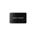 Black rounded rectangle card with "SIMON PEARCE" text in white.