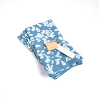 Linocut Floral Linen Napkins - Set of 4 view 1