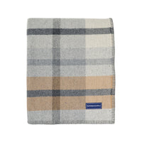 Heritage Beige Northfield Plaid Wool Throw Blanket view 1