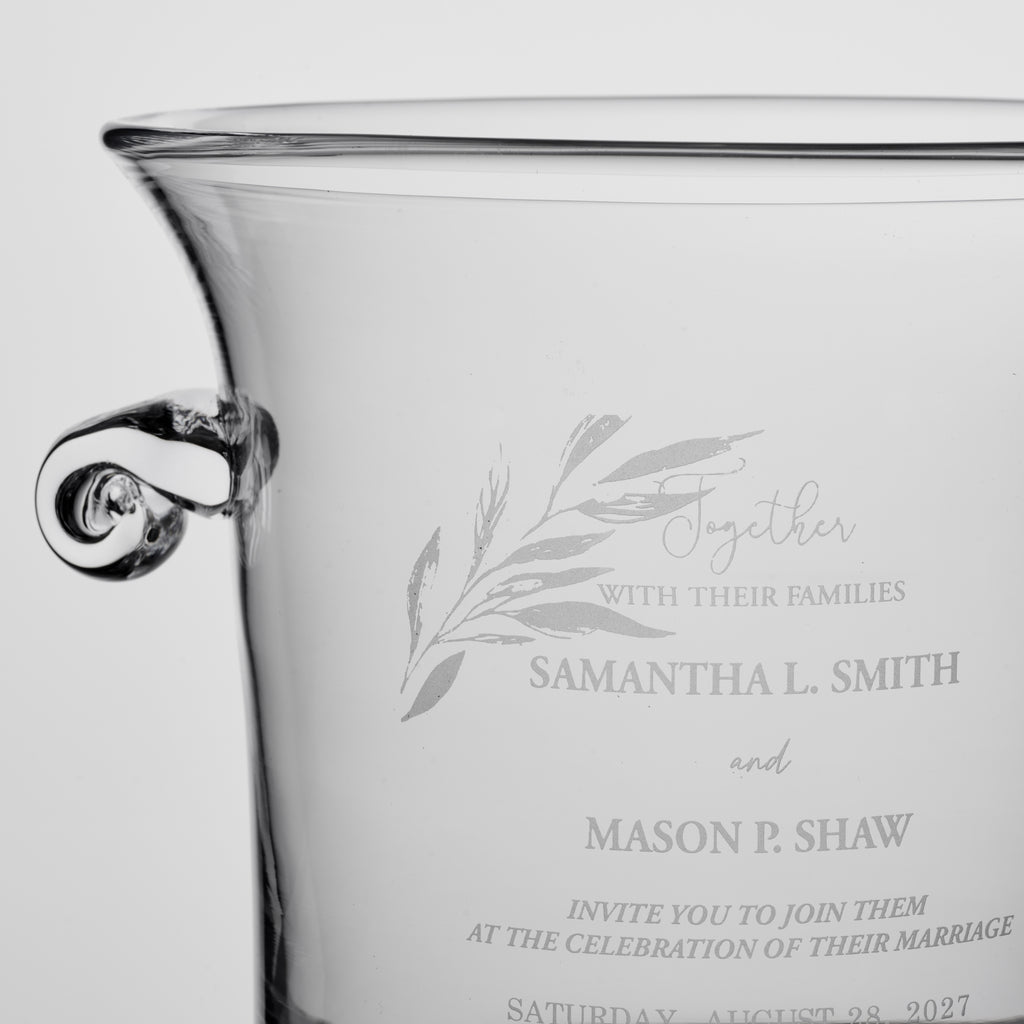 Norwich Ice Bucket - L with Engraved Wedding Invitation view 2