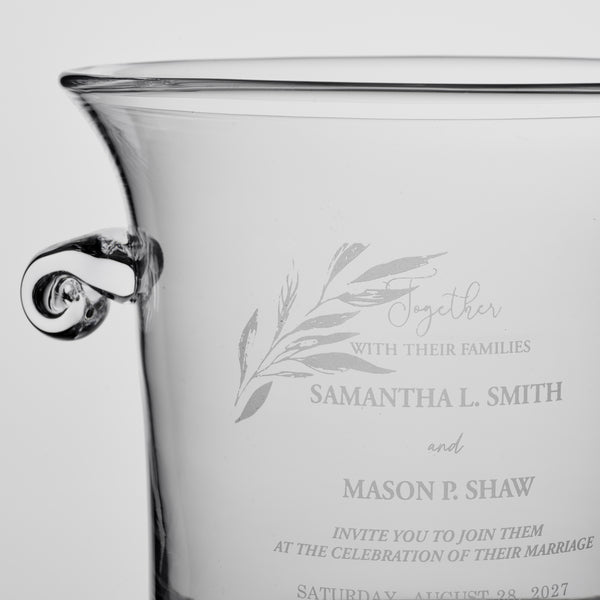 Norwich Ice Bucket - L with Engraved Wedding Invitation view 2