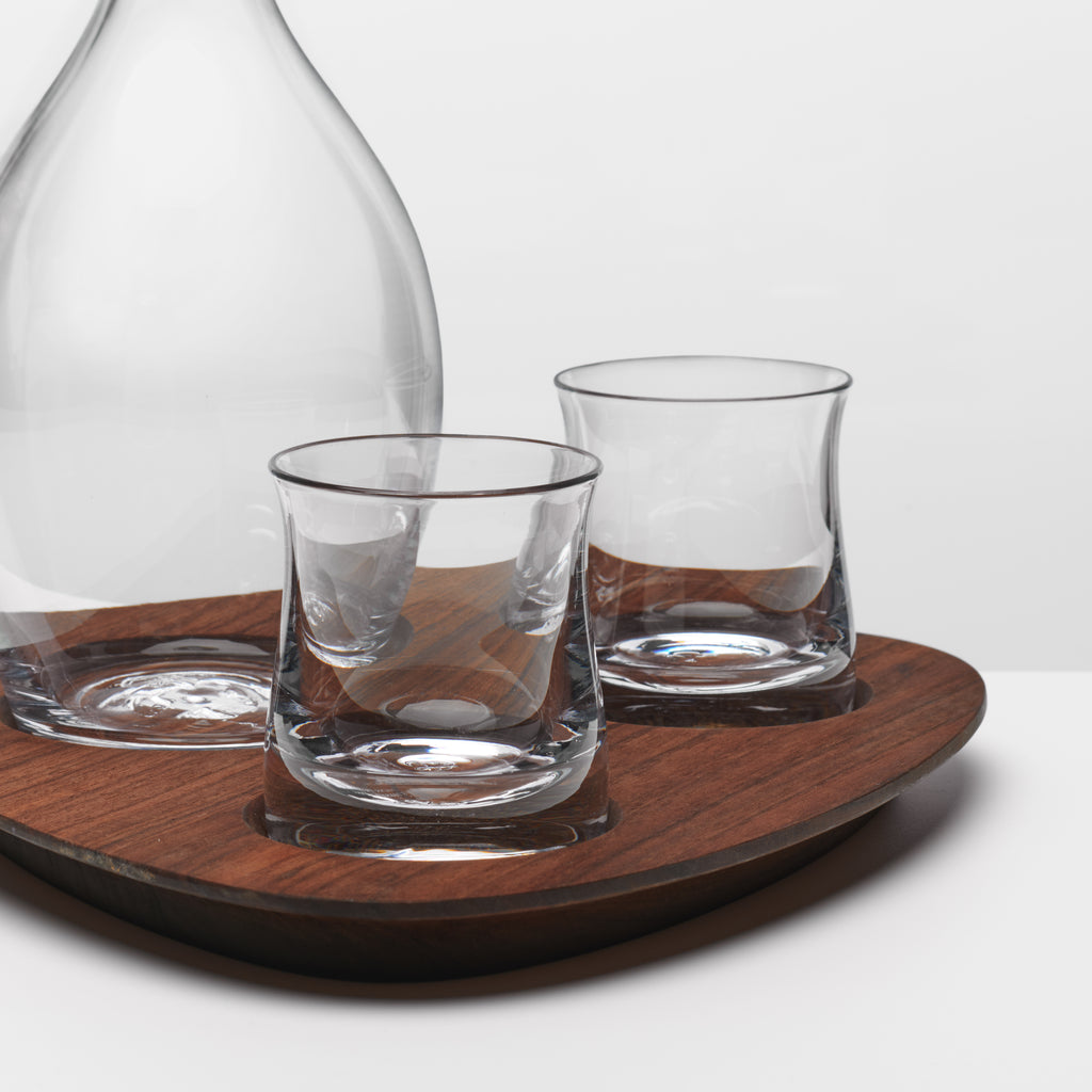 Shoreham Decanter and Whiskey Set with Walnut Wood Base view 3