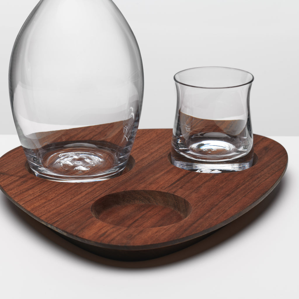 Shoreham Decanter and Whiskey Set with Walnut Wood Base view 4
