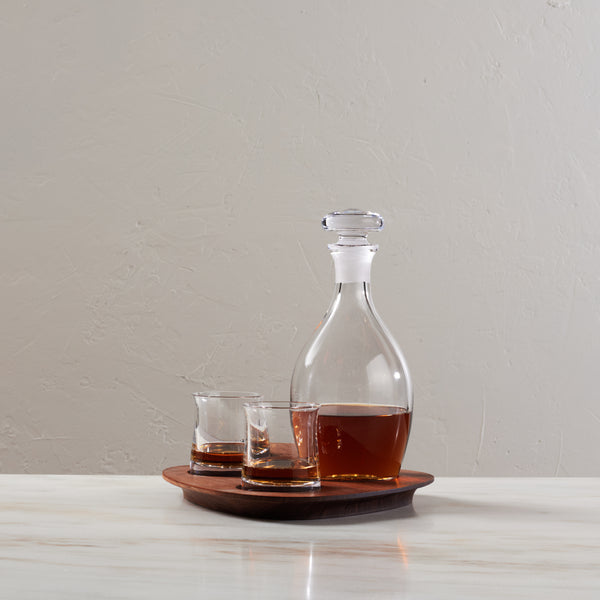 Shoreham Decanter and Whiskey Set with Walnut Wood Base view 2