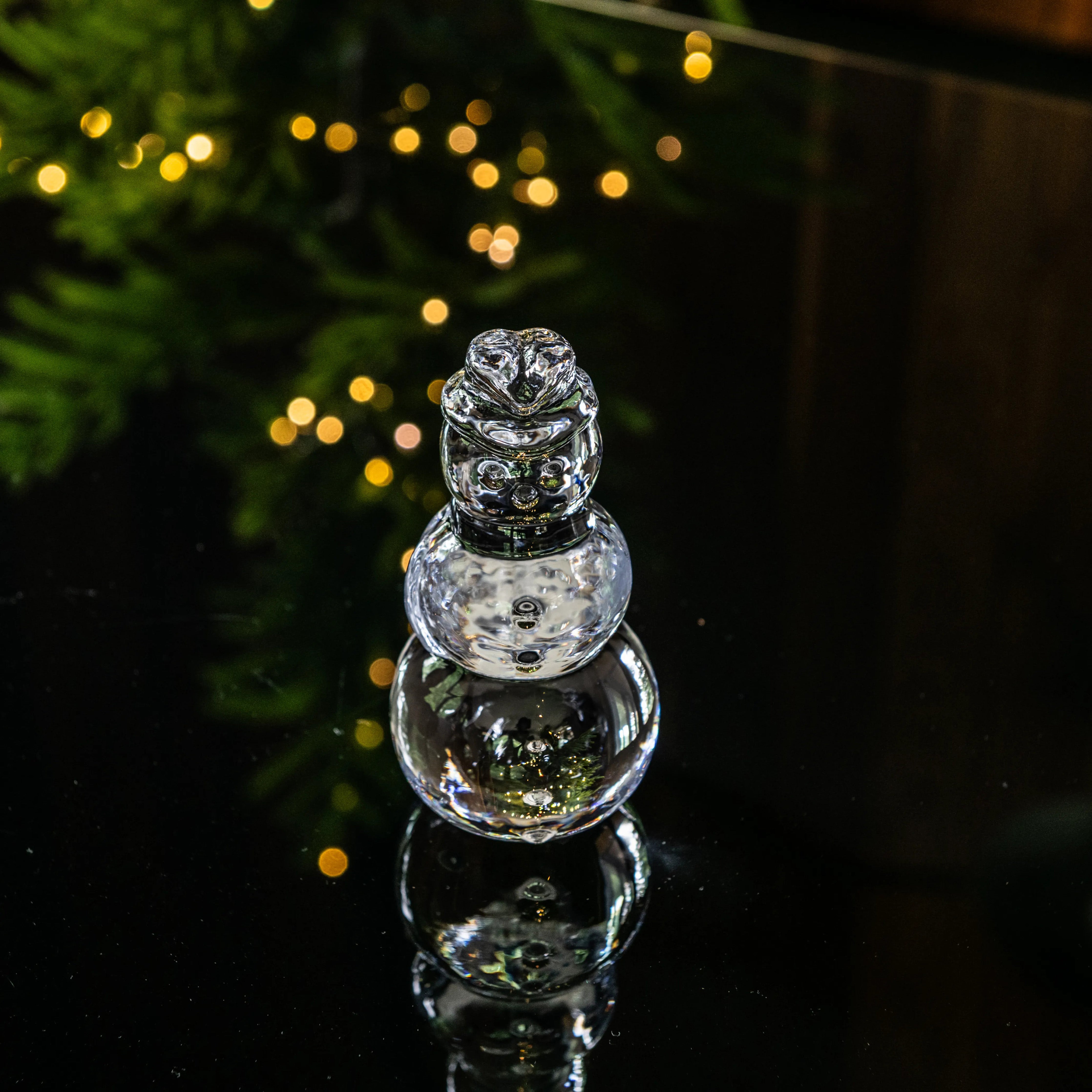 Simon Pearce Snowman Figurine | Handcrafted Glass