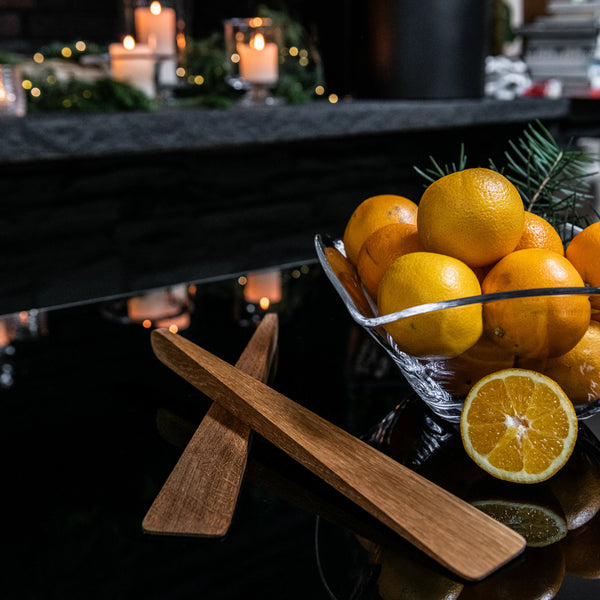 Modern Salad Server Set, 13 Inch — Oak view 2