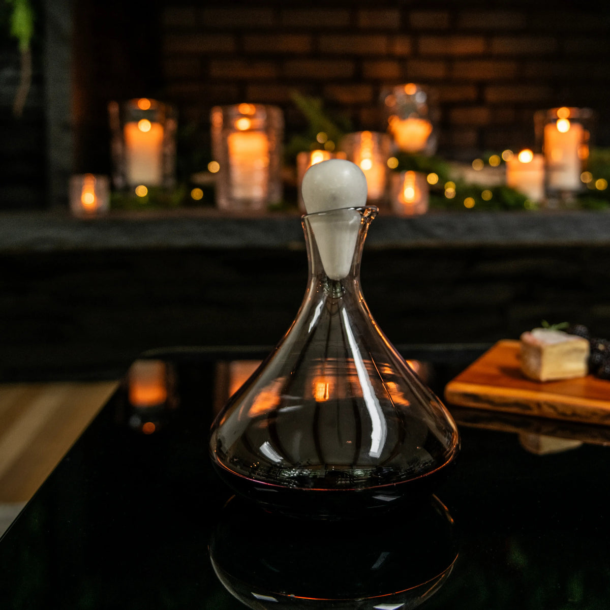 Simon Pearce Vintner Wine Decanter with Marble Stopper