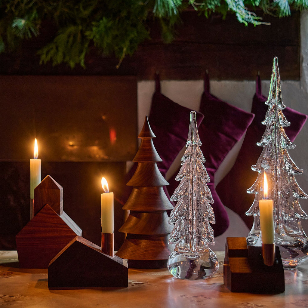 Hauskaa Wooden Schoolhouse Candlestick Holder view 2