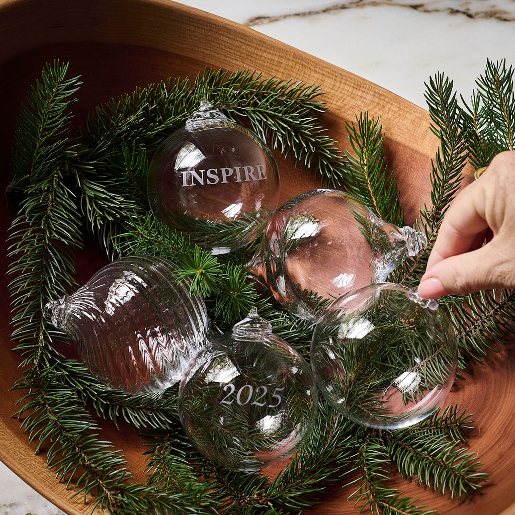 Engraved "Inspire" Round Ornament in Gift Box view 4