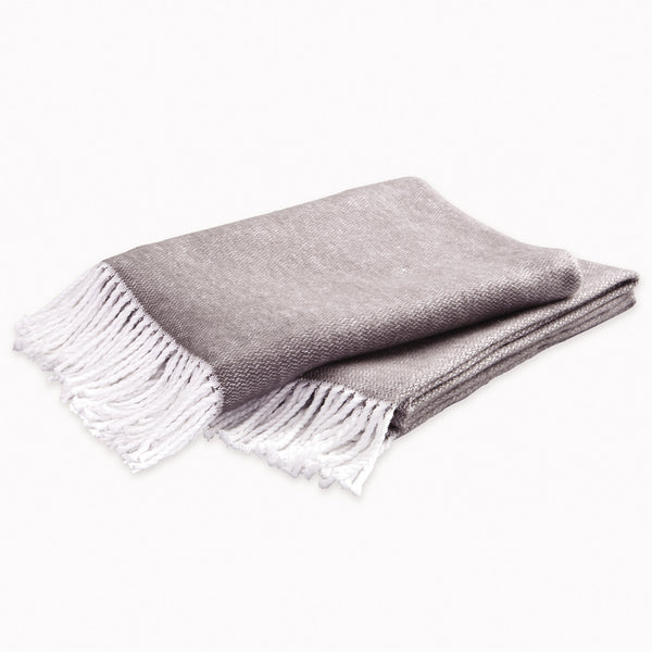Matouk Charcoal Pezzo Throw view 1