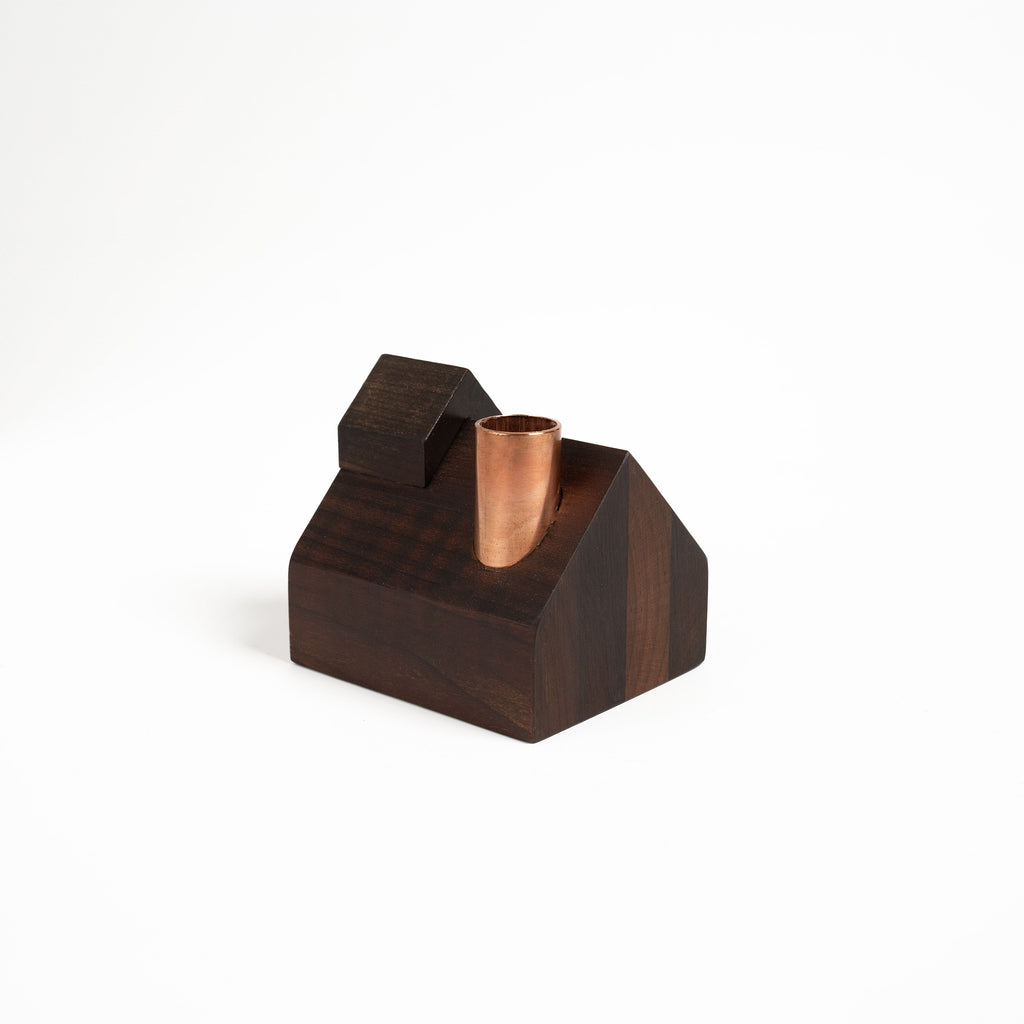 Hauskaa Wooden Schoolhouse Candlestick Holder view 1