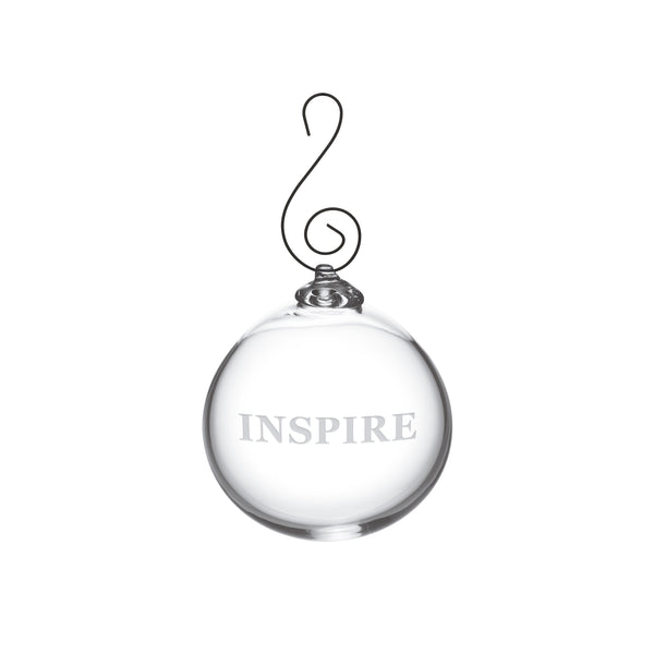 Engraved "Inspire" Round Ornament in Gift Box view 1