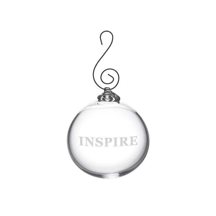 Engraved "Inspire" Round Ornament in Gift Box view 1
