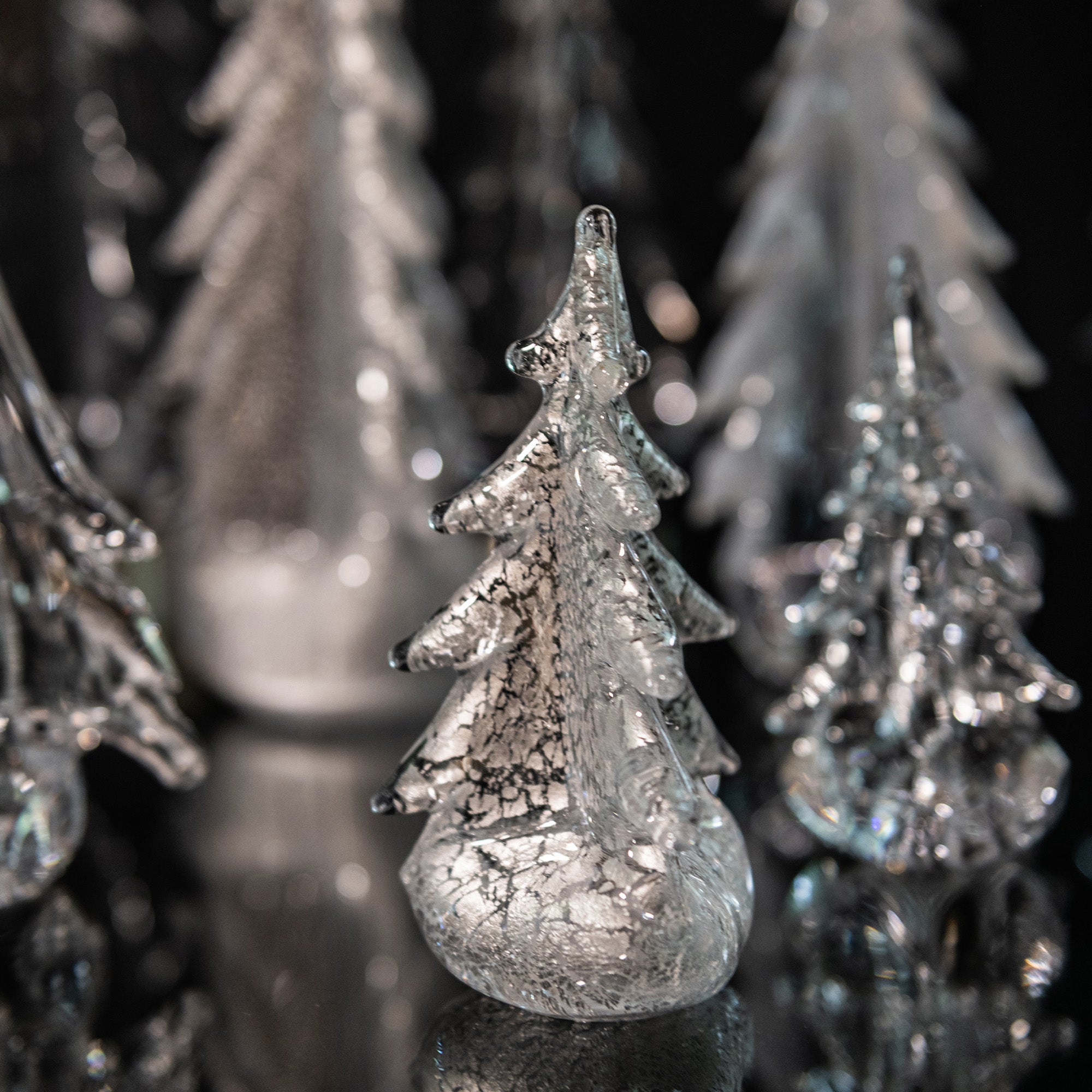 Simon Pearce Silver Leaf Evergreen | Handcrafted Glass